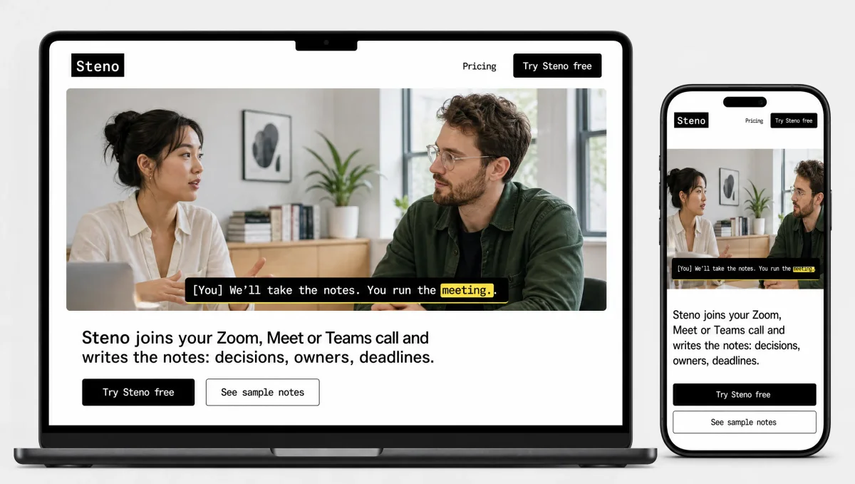 Mockup B, Live Captions: a video call with a caption bar